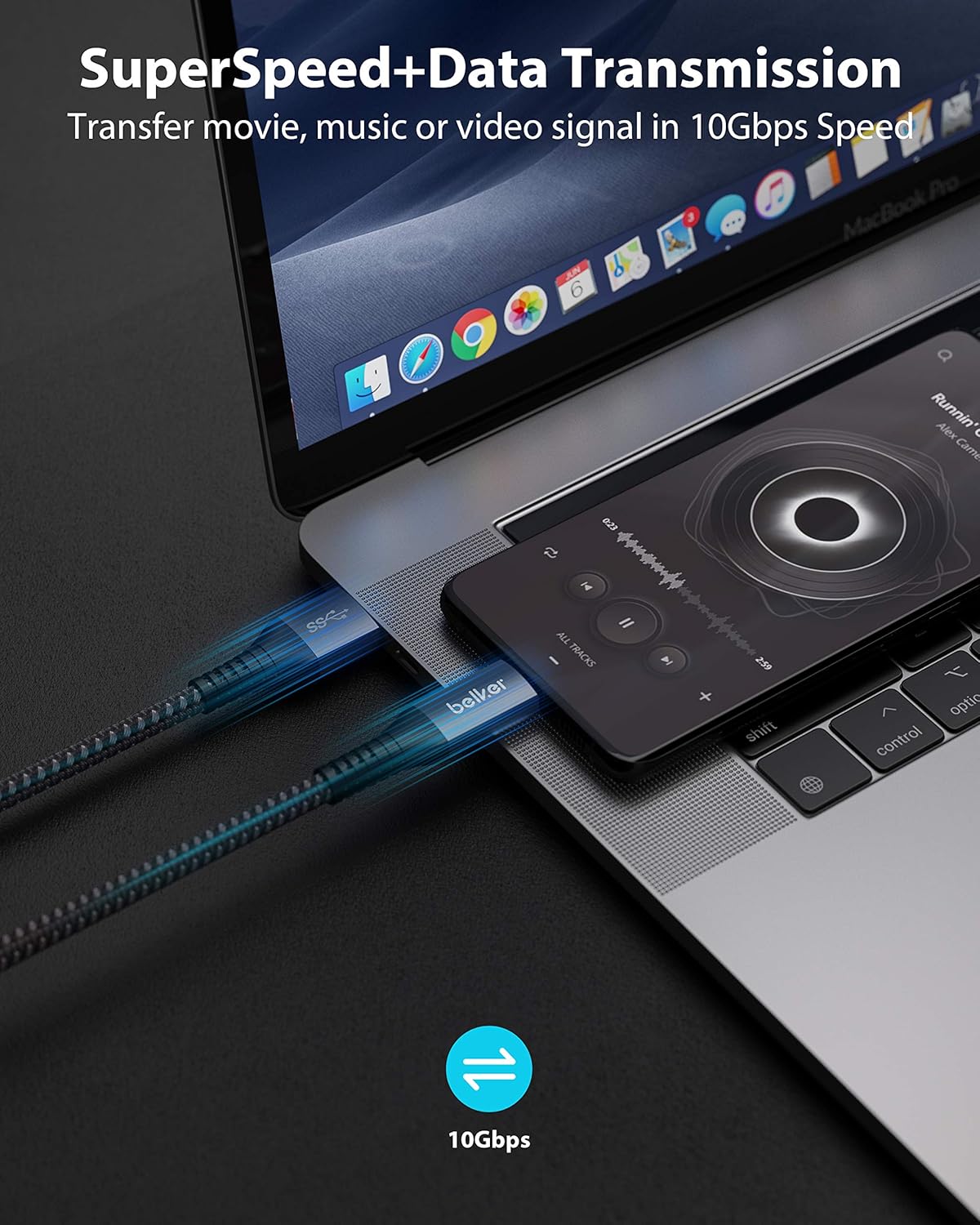 Thumbnail 3 de Maxonar USB-C Schnellladekabel 2er-Set, 10 Gbit/s Datenrate, 1 m – kompatibel mit Samsung, Pixel, iPad und mehr