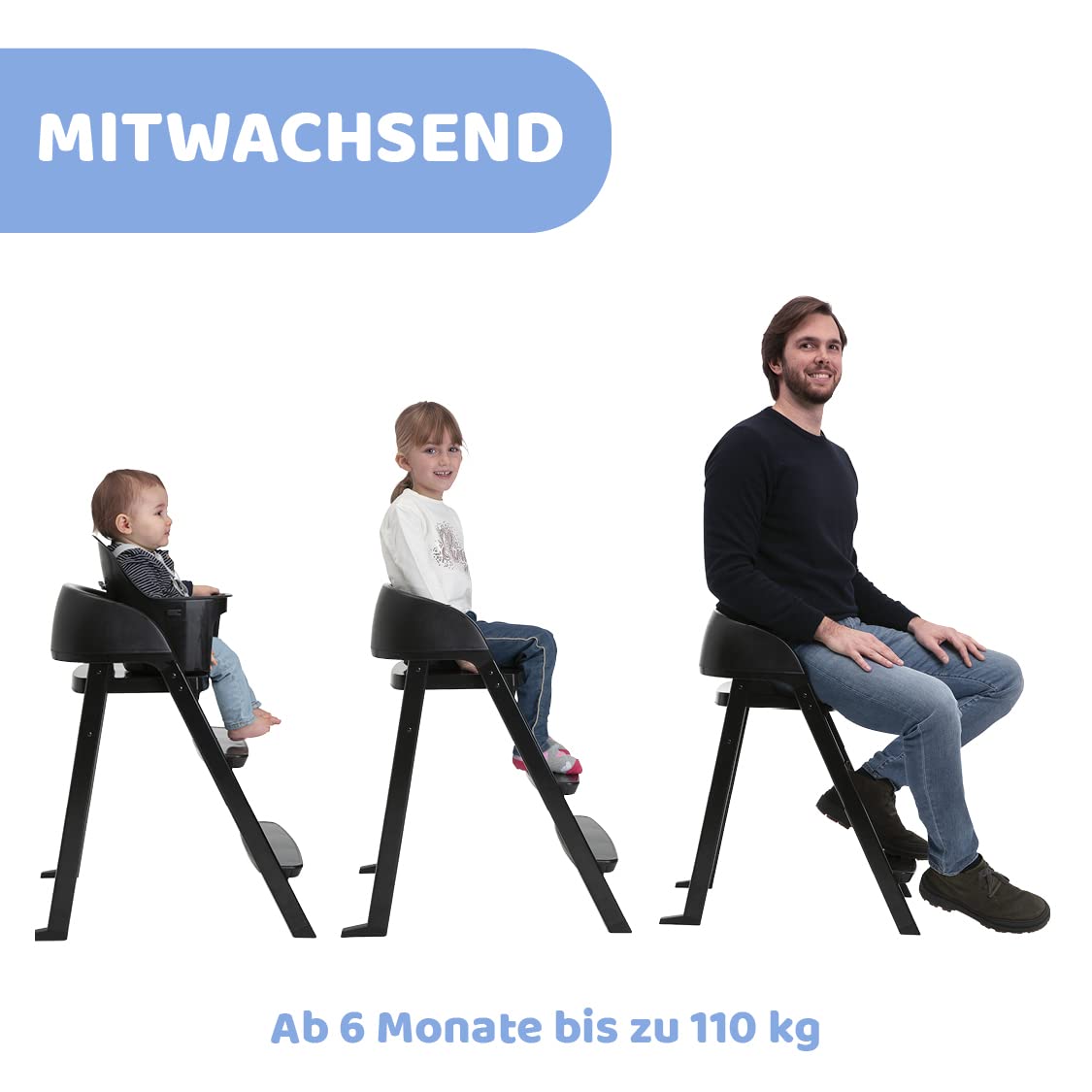 Thumbnail 1 de Chicco Crescendo Lite Entwicklungs-Hochstuhl – 3 Configurations, von 6 Monaten bis 110 kg