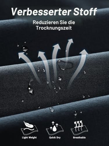 Detalle de Arcweg Badehose Herren mit Reißverschluss-Tasche – Atmungsaktiv, wasserabweisend und verstellbar
