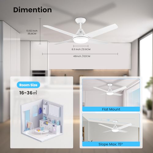Thumbnail 7 de Ventilador de Techo Newday 122 cm con Luz y Control Remoto — DC, 4 aspas, silencioso