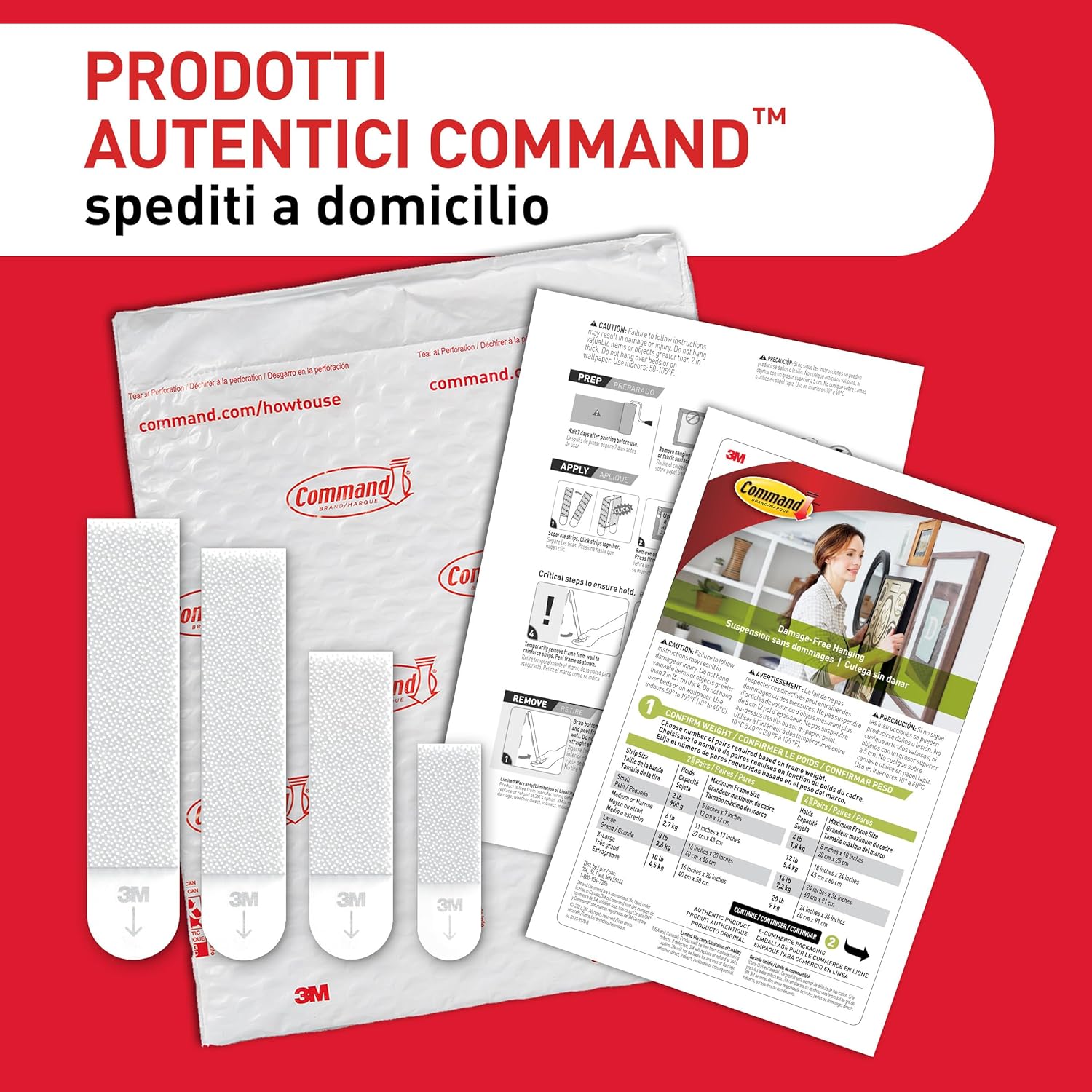 Thumbnail 6 de Command Strisce Appendiquadri Adesive Medie e Grandi (Confezione 8 coppie M + 8 coppie G) per Pareti Inside