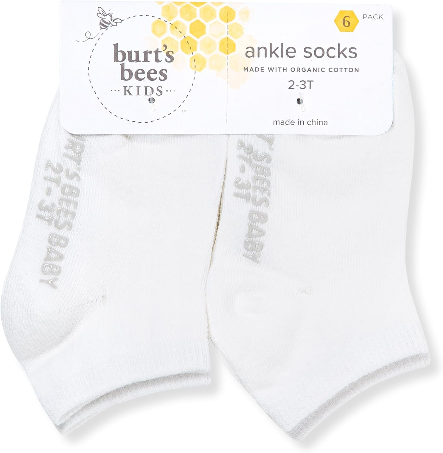Thumbnail 1 de Burt's Bees Baby Girls' Ankle Socks with Non-Slip Grips (6-Pack)