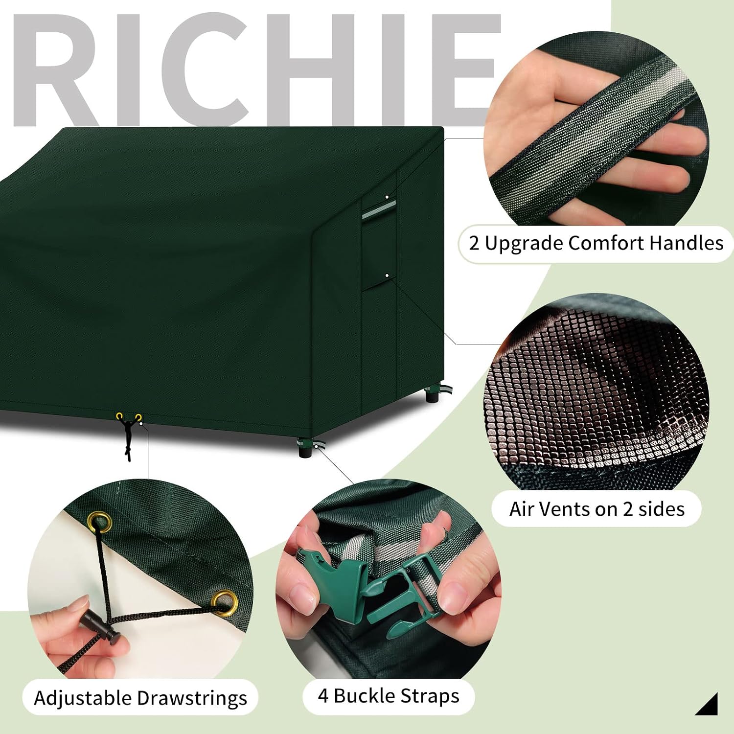 Detalle 1 de RICHIE Bench Covers 3 Seater 163x66x63/89cm
