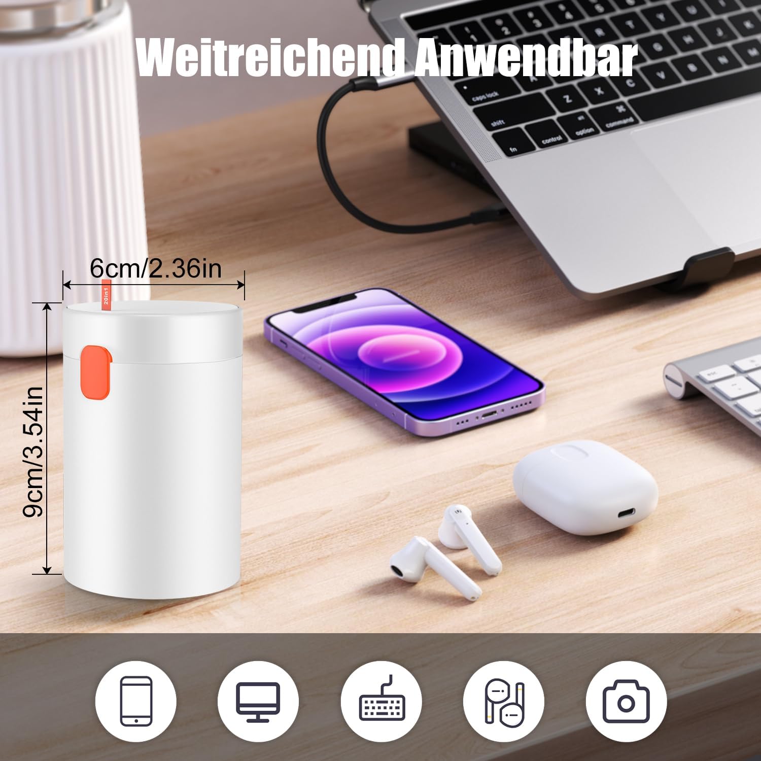 Thumbnail 5 de VICHYIE 20-in-1 Tastatur Reinigungsset mit Bürste für AirPods, Kopfhörer, Laptop, Handys & mehr (weiß)