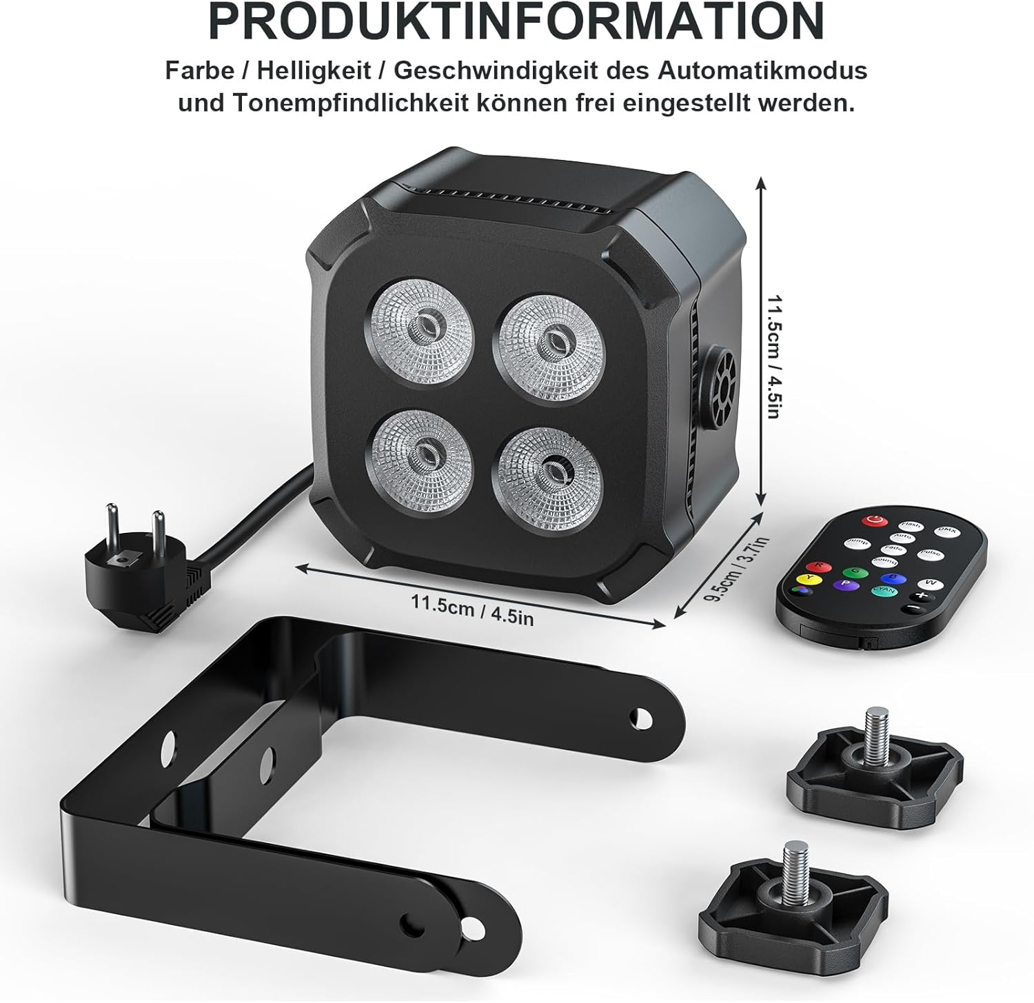 Thumbnail 6 de Rtktoup 4PCS RGBW LED Par Scheinwerfer – 40W DMX 4/8CH, Fernbedienung, tragbar, Partylicht für DJ Bühne Bar Hochzeit