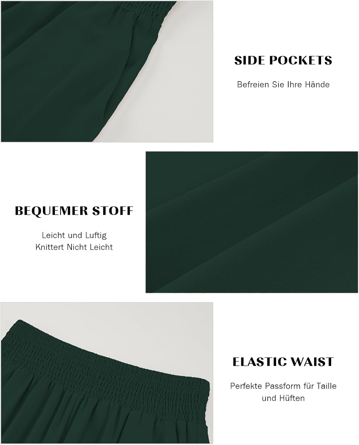 Thumbnail 4 de HMIYA Damen 3/4 Culotte Hose – Leichte Sommerhose mit Weitem Bein