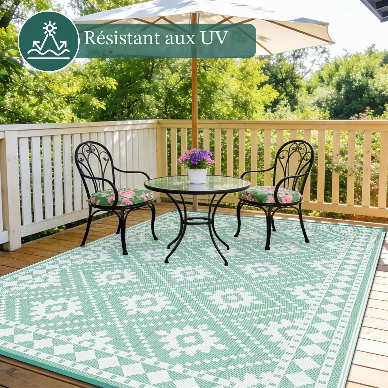 Thumbnail 4 de Enyhom Grand tapis d'extérieur réversible en paille de PP recyclé – polyvalent et pliable