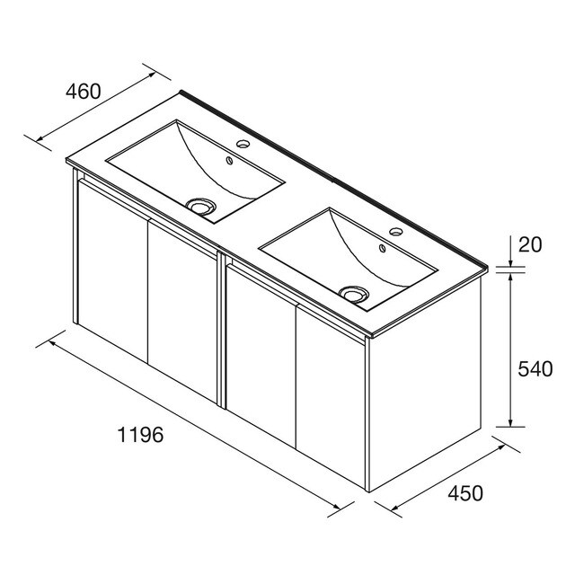 Thumbnail 1 de Salgar Noja mueble de baño 4 puertas con lavabo de porcelana 🚽