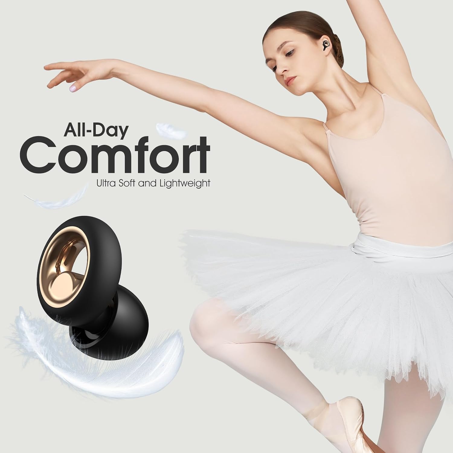 Detalle de Vosaf Ear Plugs for Sleeping: 60dB Silicone Noise Canceling with 8 Tips