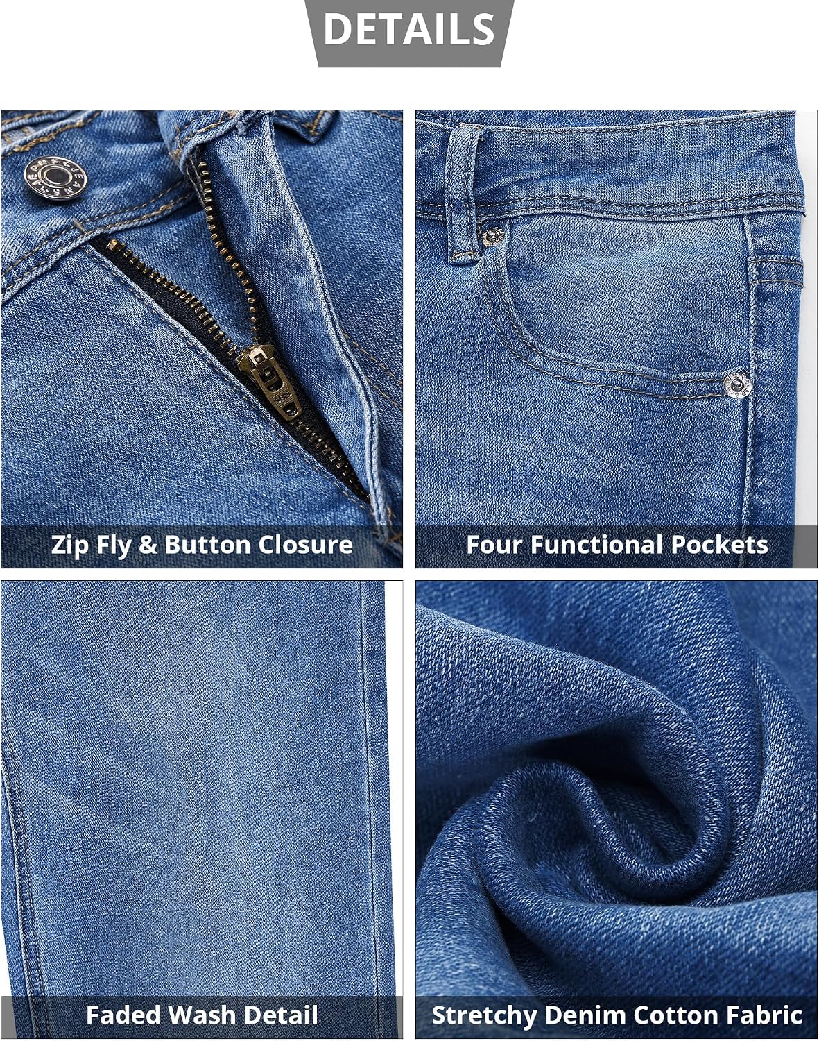 Thumbnail 6 de GRAPENT Women's Wide-Leg Jeans in Stretch Denim