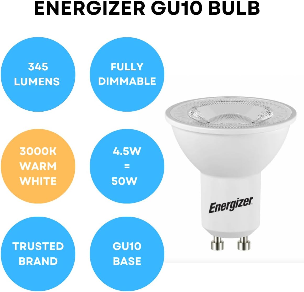 Thumbnail 2 de Energizer GU10 LED Bulbs 345 lm 3000K