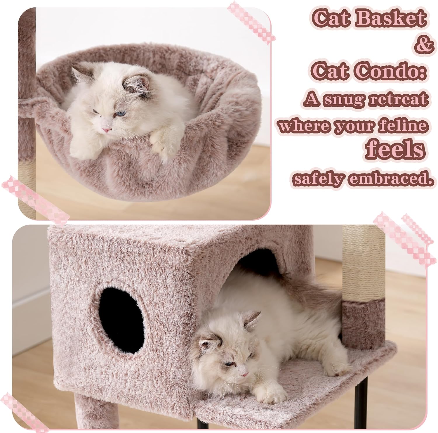 Detalle de Heybly Cat Tree, 125 cm Cat Tower for Indoor Cats (HCT200SMU)