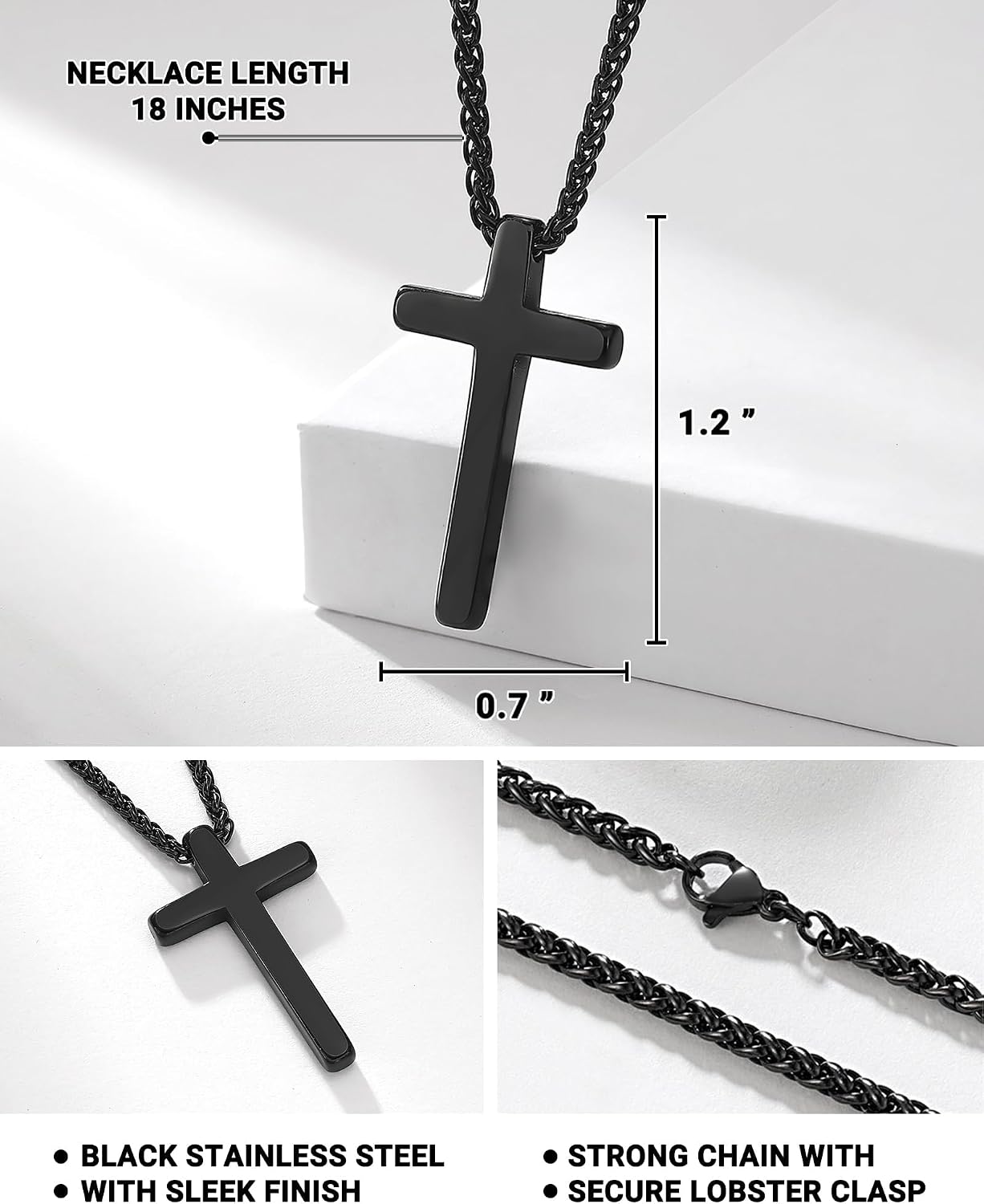 Thumbnail 2 de Dongjiangjin Cross Pendant for Grandson 20in Chain