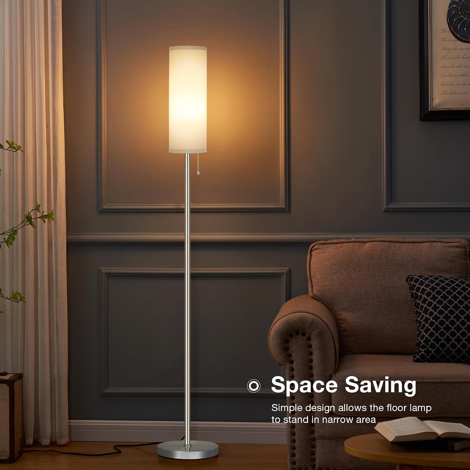 Detalle 2 de Aooshine grey floor lamp, 64 inch standing lamp