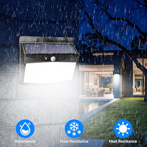 Thumbnail 2 de Peasur Lampe Solaire Extérieur Detecteur de Mouvement – Lot de 4, LED, 3 Modes, Étanche, Blanc Froid