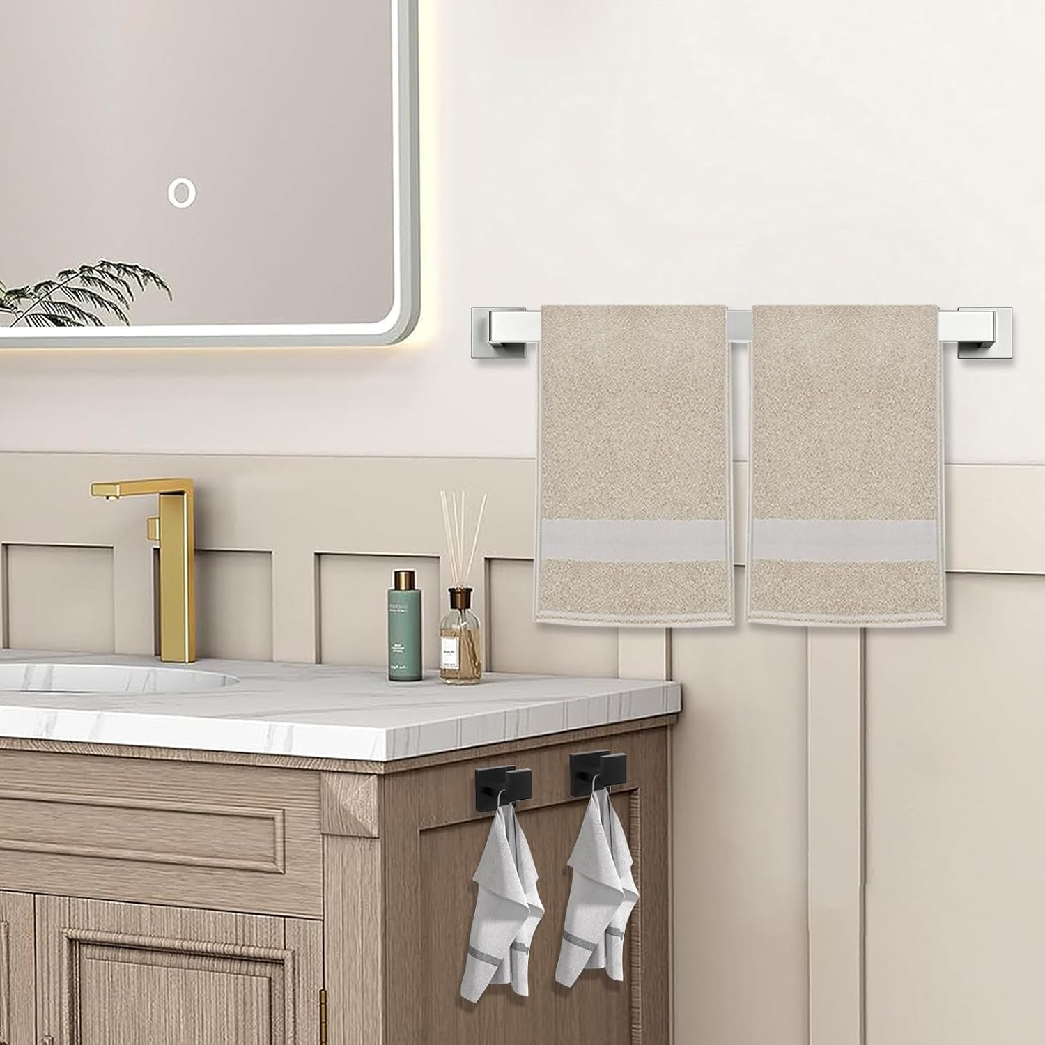 Detalle de JOPOFI Bathroom Towel Bar, 23.6-Inch