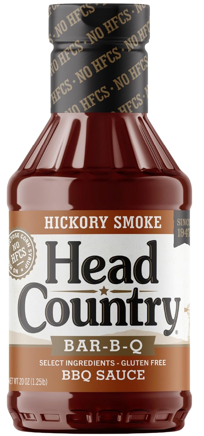 Detalle de Head Country HC220-6 Hickory Smoke BBQ Sauce, Gluten-Free, Soy-Free, 6-Pack