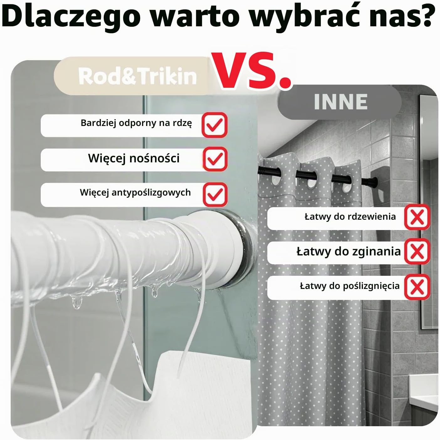 Thumbnail 5 de Rod&Trikin NO4-8088-10 – czarny drążek rozporowy 83–145 cm bez wiercenia