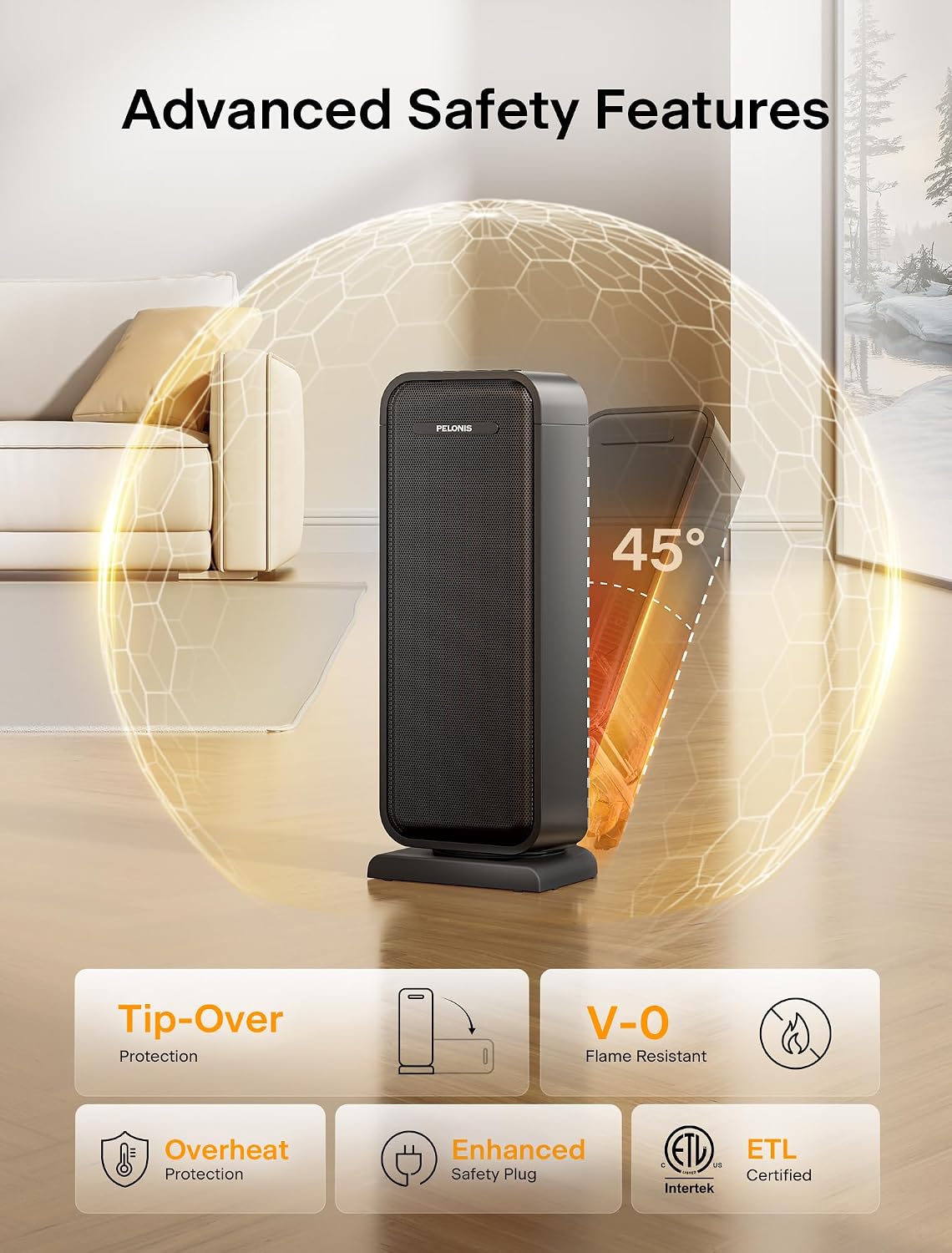 Thumbnail 4 de Pelonis 1500W Electric Space Heater