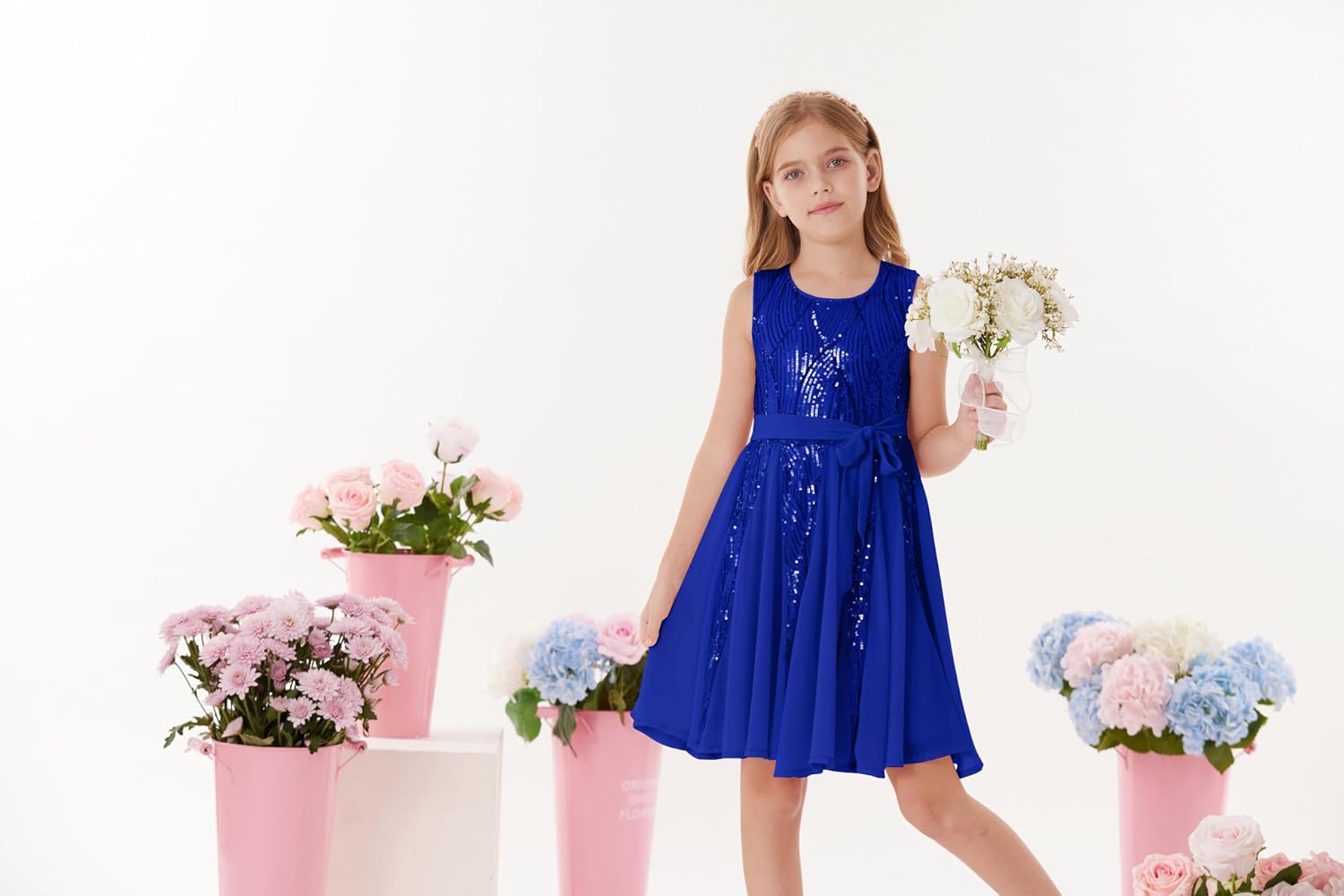 Detalle de GRACE KARIN Vestito da principessa con paillettes per bambine 5–12 anni