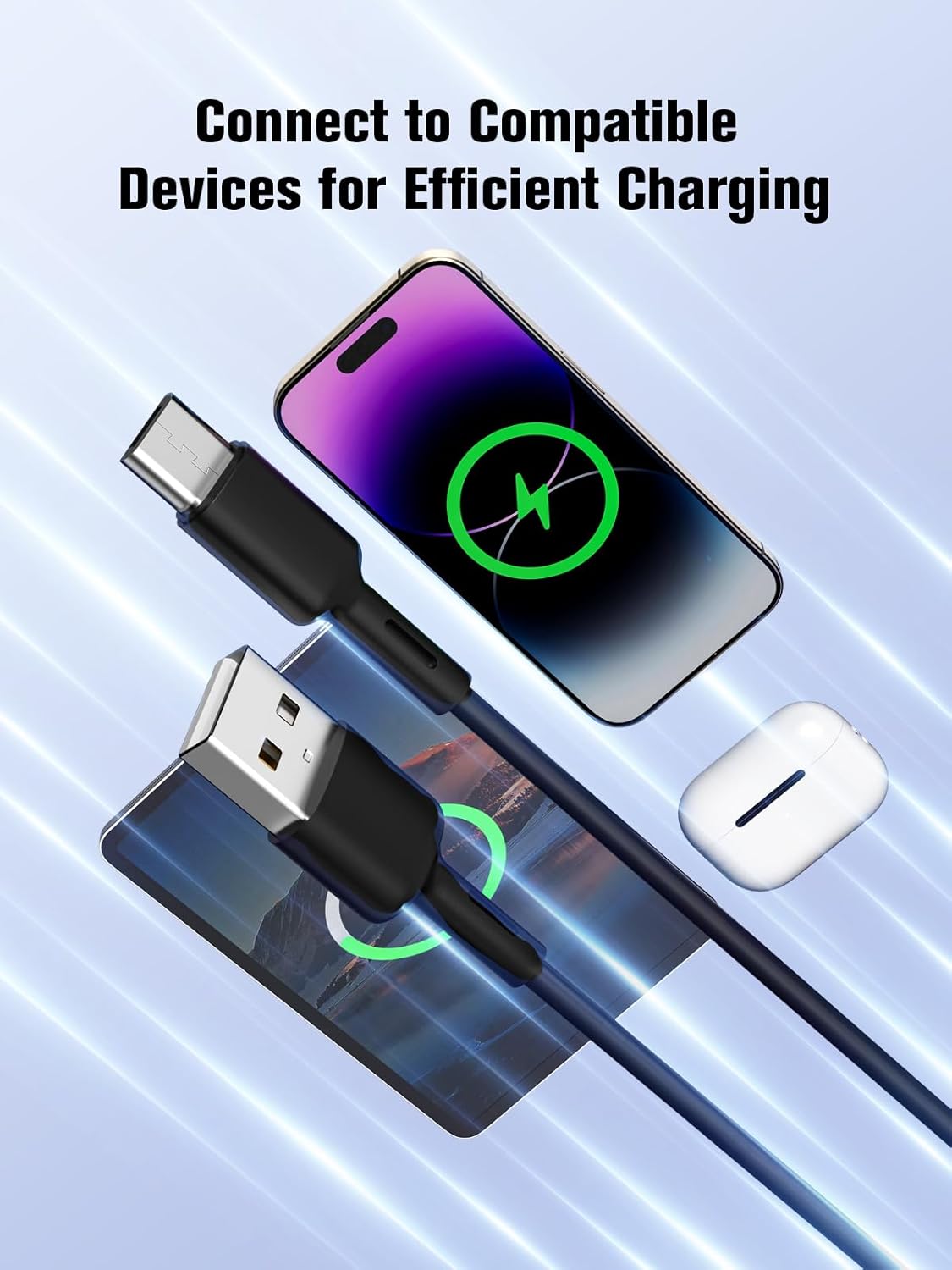 Thumbnail 1 de Bestwist 0.95M Micro USB Cables (4 Pack): Fast Charging and 480Mbps Data Transfer for Low-Power Devices