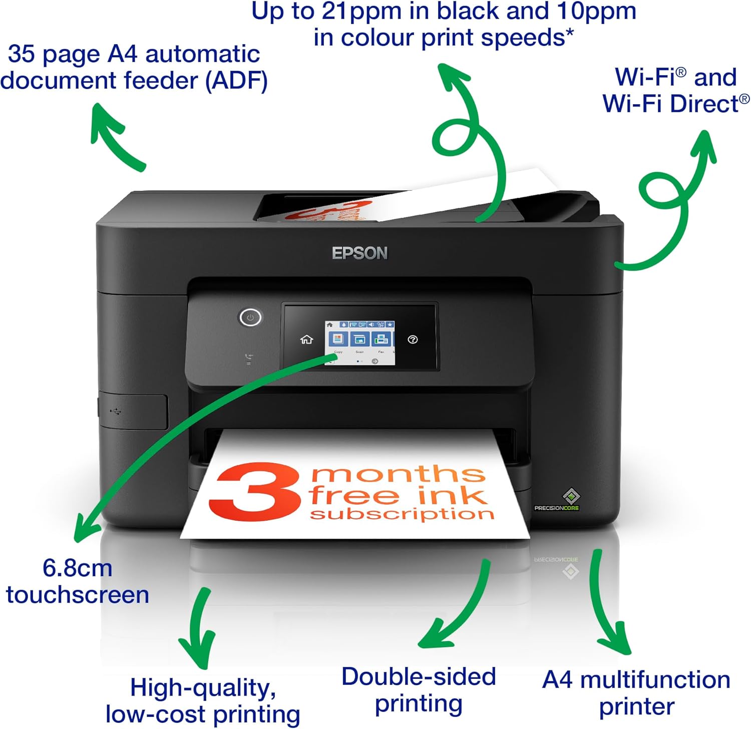 Thumbnail 1 de Epson WorkForce Pro WF-3820DWF A4 multifunction wireless inkjet printer