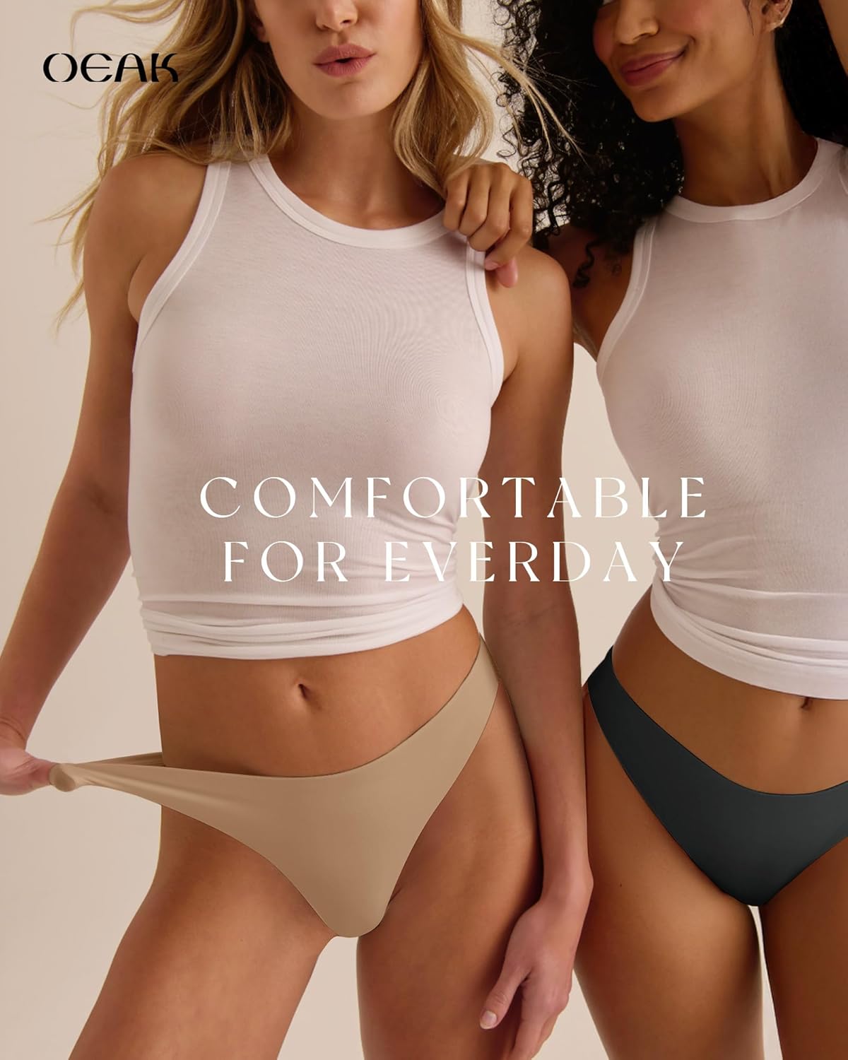Thumbnail 1 de OEAK Seamless Thongs for Women: No Show, No Visible Lines, Comfortable for Workouts