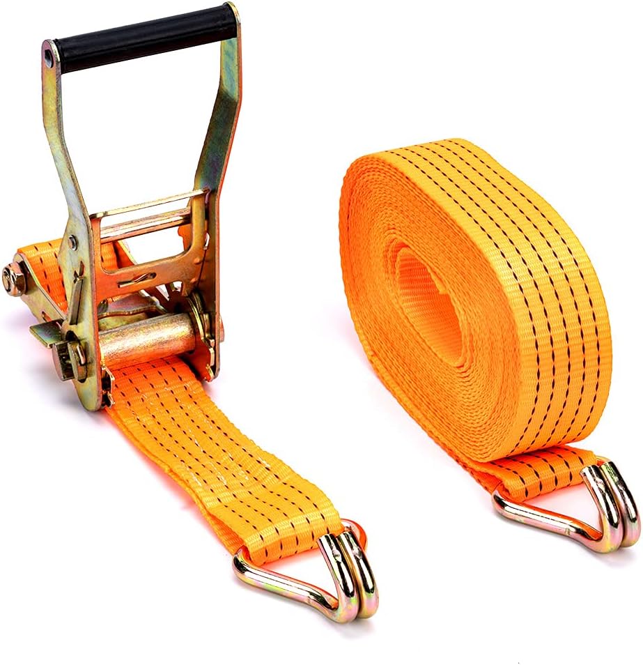 Detalle de maXpeedingrods Cinghie di ancoraggio 5 m x 50 mm EN 12195-2, set da 10 pezzi — capacità 2 t nel LC, 4 t di carico nastro