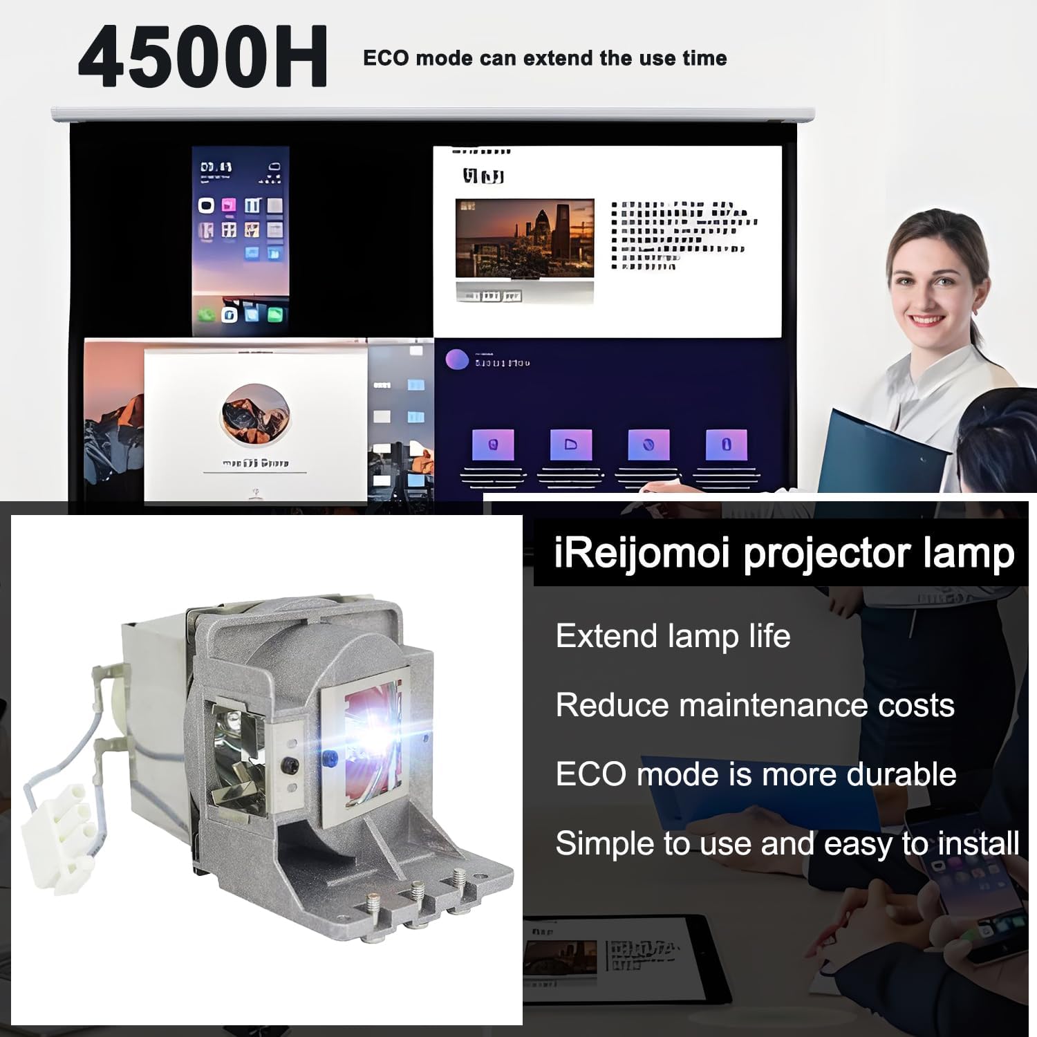 Thumbnail 2 de iReijomoi 5J.JKC05.001 Replacement Lamp with Housing for selected BenQ projectors