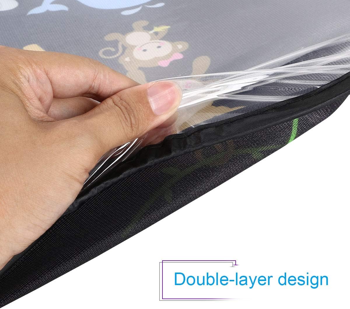Thumbnail 4 de URAQT Car Sun Shade for Baby Kids (2-Pack) – UV Protection Window Visors, 44x36 cm, Fits Most Vehicles