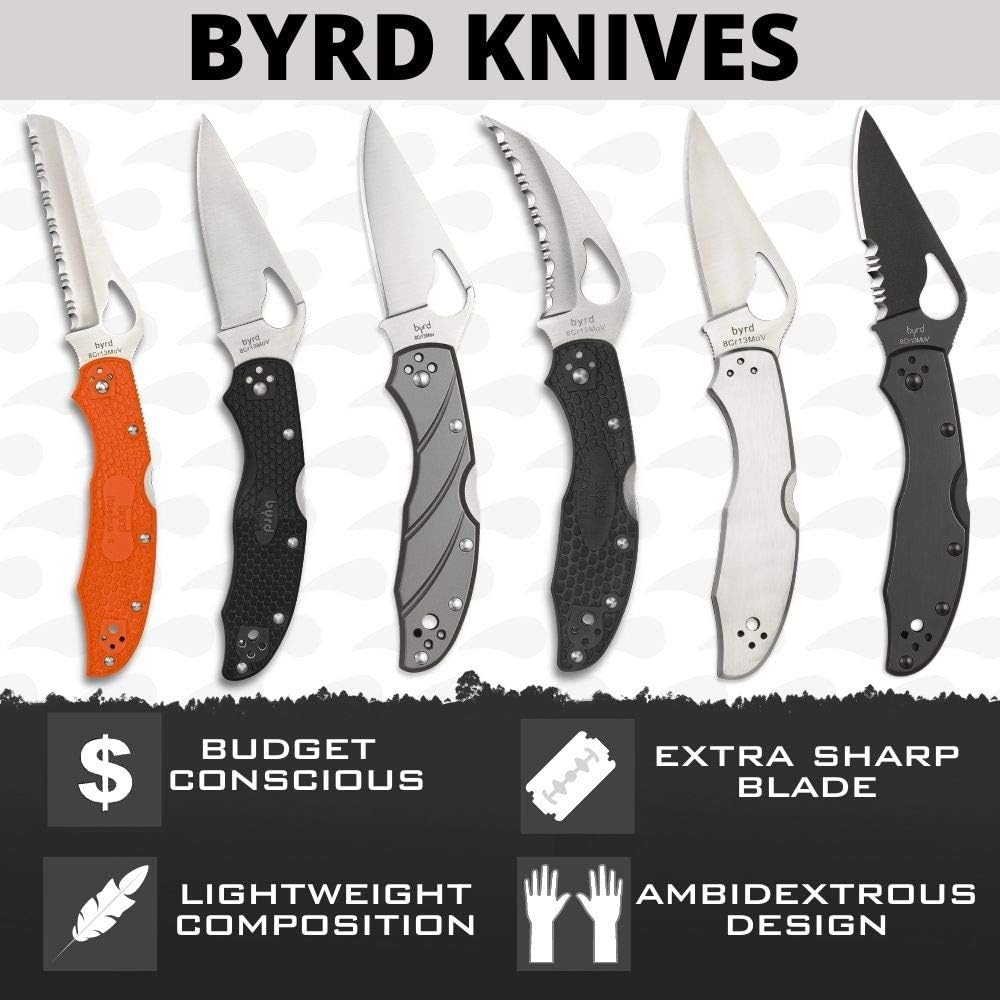 Detalle 1 de Spyderco Byrd Meadowlark 2 BY04PBK2 vouwmes met glad lemmet