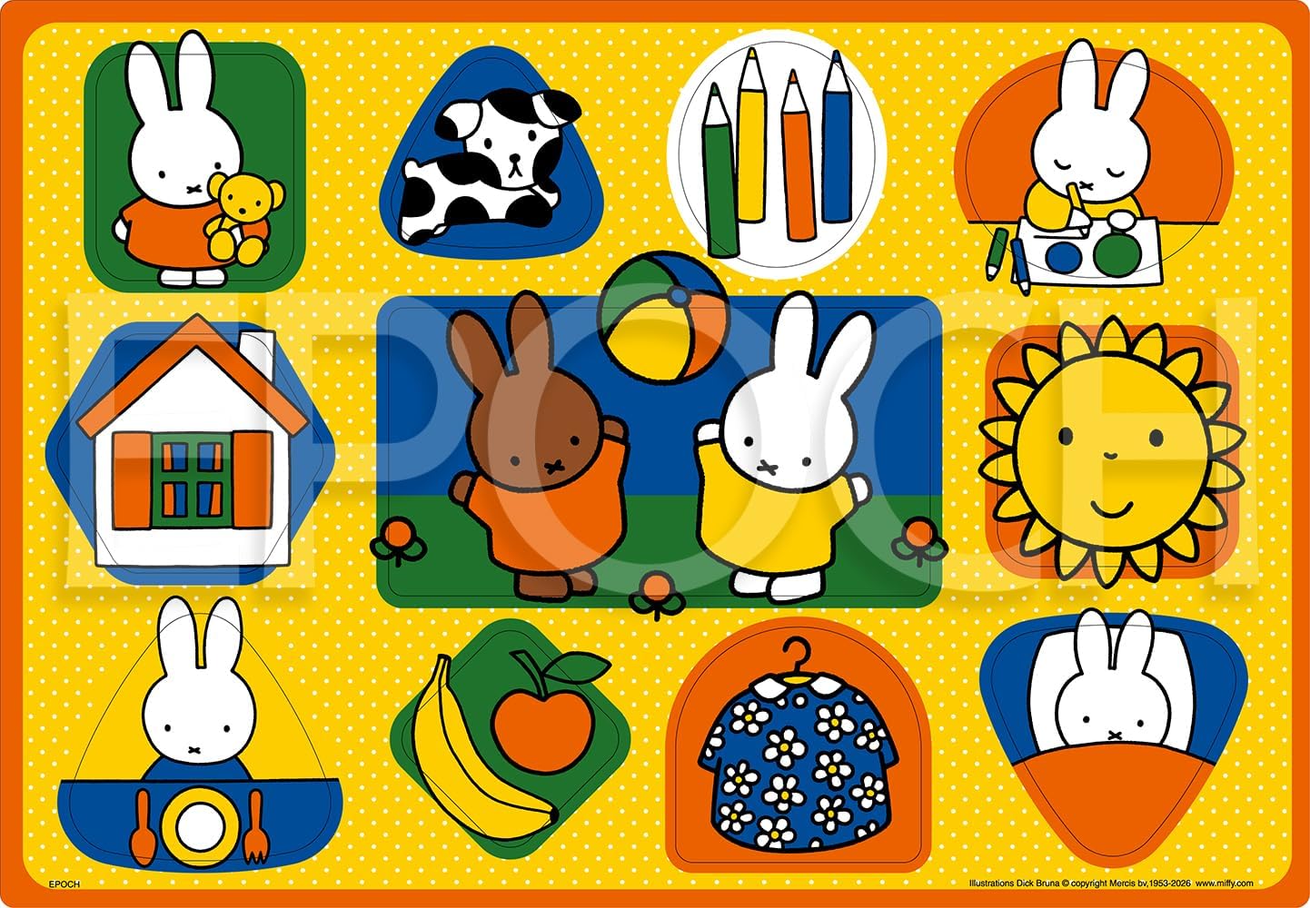 Thumbnail 3 de エポック社 アポロのピクチュアパズル 25-286 ミッフィーとメラニー 12ピース・おかたづけ袋付き