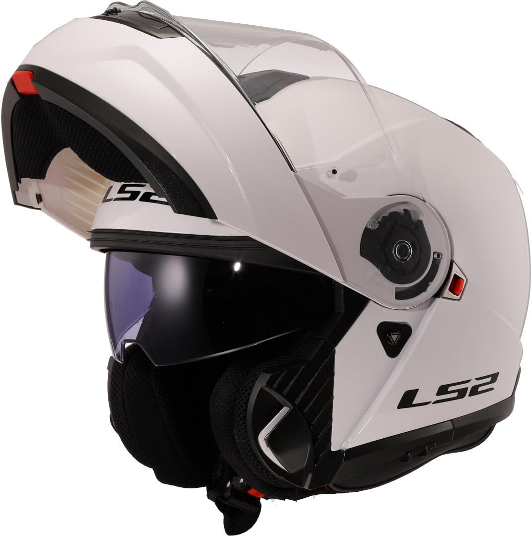 LS2 Strobe II Modulare - Casco Moto Gloss White, taglia M