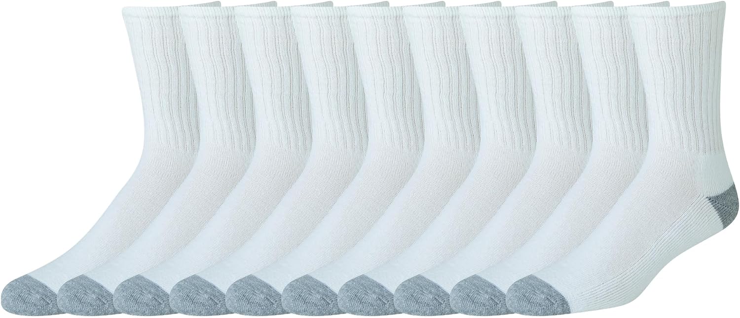 Detalle de Amazon Essentials Men's Comfortable Durable Half-Cushioned Cotton Crew Sports Socks