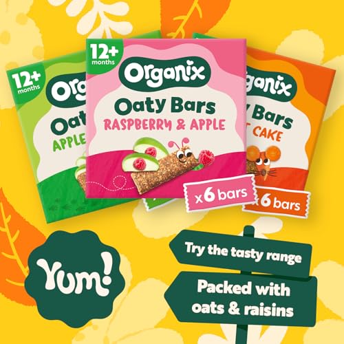 Detalle 2 de Organix Raspberry & Apple Oaty Snack Bars – 6 Boxes of 6 x 23 g