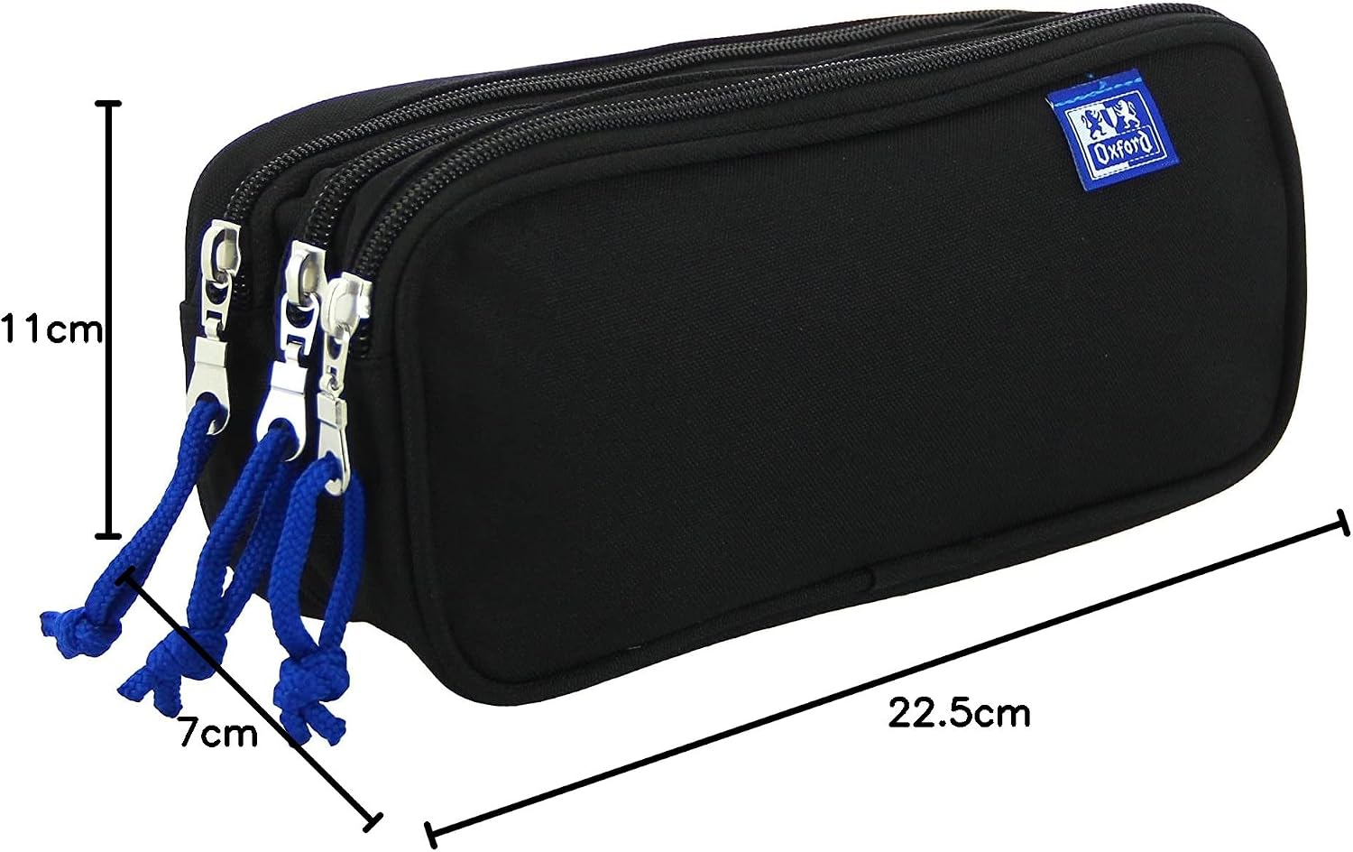 Thumbnail 6 de Astuccio scuola Oxford a 3 scomparti con elastico in gomma e tripla cerniera, nero