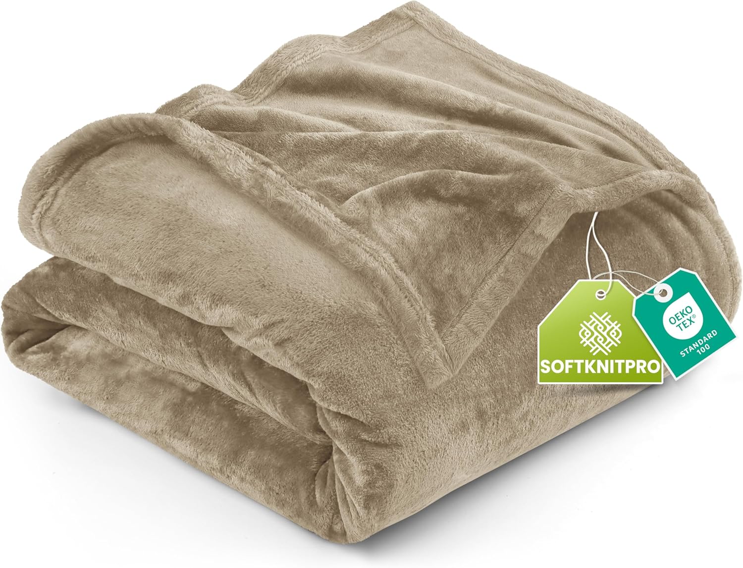 Detalle de Utopia Bedding Kuschelige Fleecedecke 228x228 Kamel