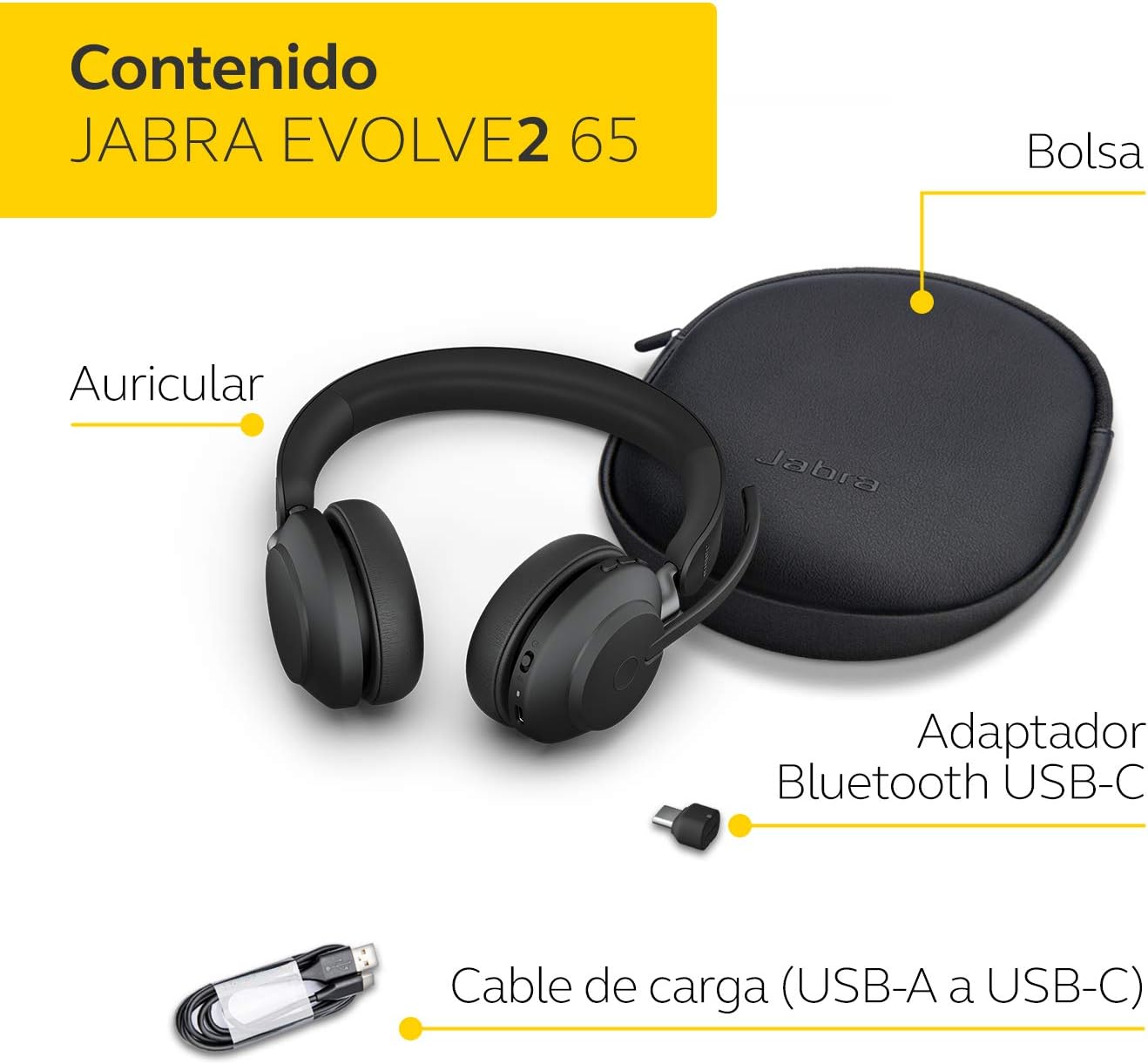 Thumbnail 1 de Jabra Evolve2 65: Auriculares Inalámbricos Estéreo con ANC