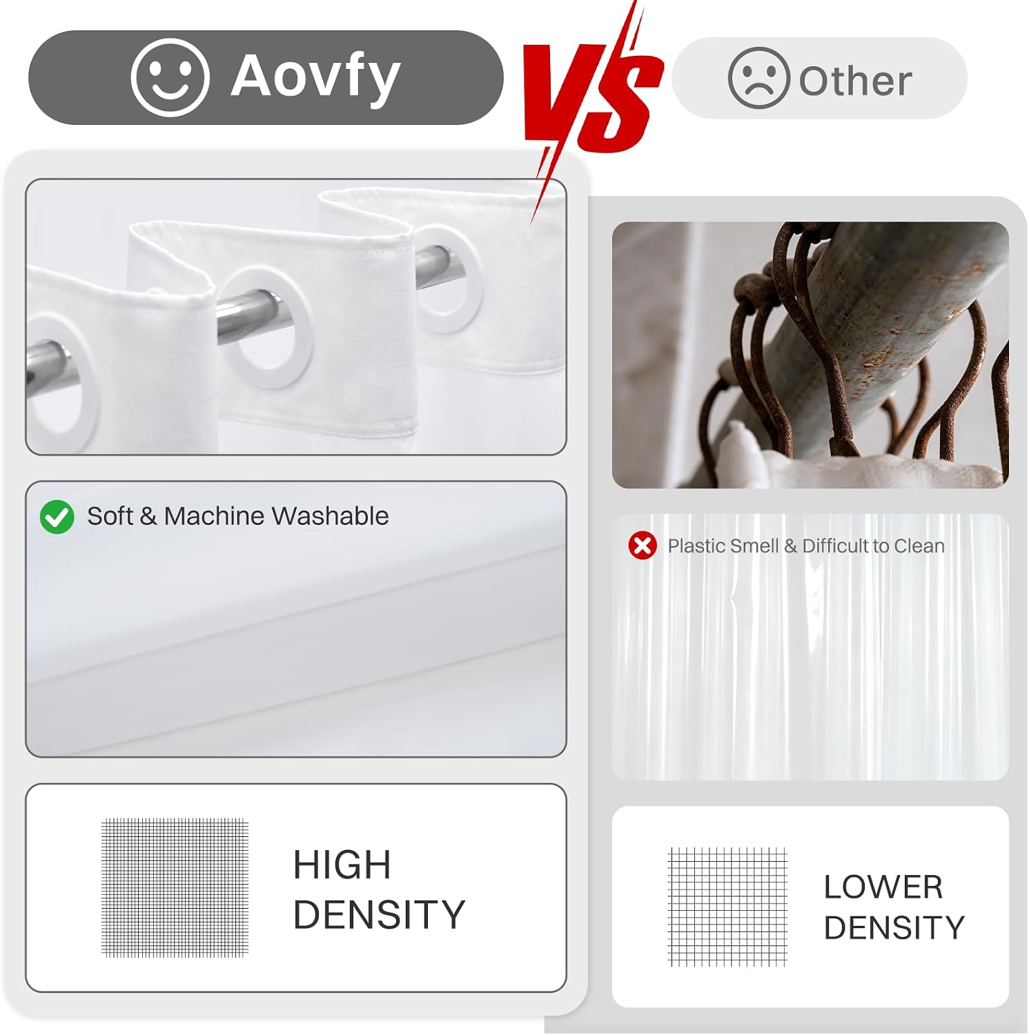 Detalle de Aovfy Shower Curtain, 71x74