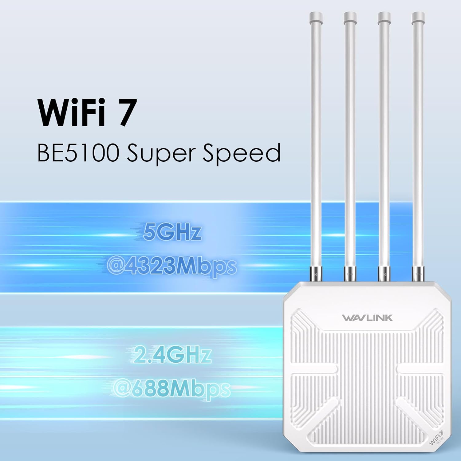 Thumbnail 1 de WAVLINK BE5100 Outdoor WiFi 7 Extender: Long-Range Dual-Band, POE Powered, IP67