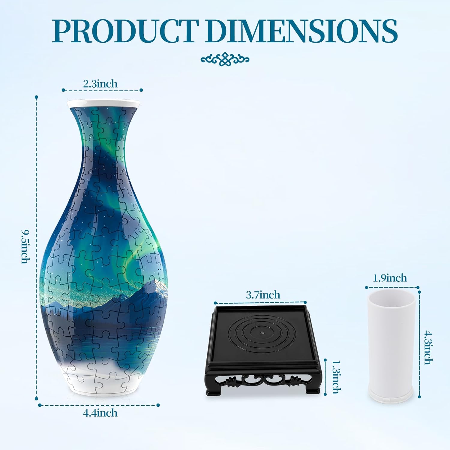 Thumbnail 4 de 3D Puzzle Vase for Adults (160-Piece) with LED Night Light