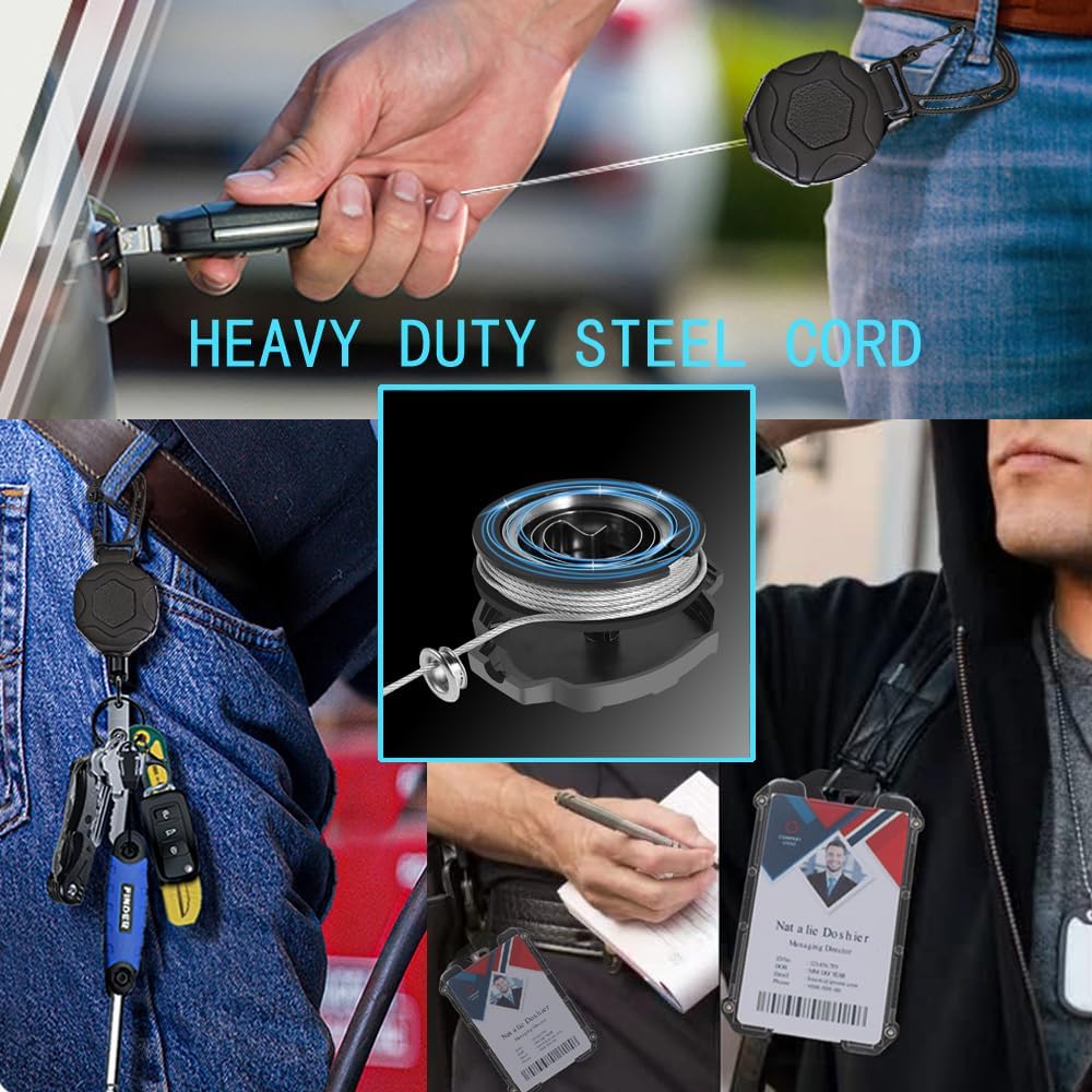 Thumbnail 6 de COOKOOKY 2024.03.12.001 Retractable Badge Holder 2-Pack with 32-Inch Cable