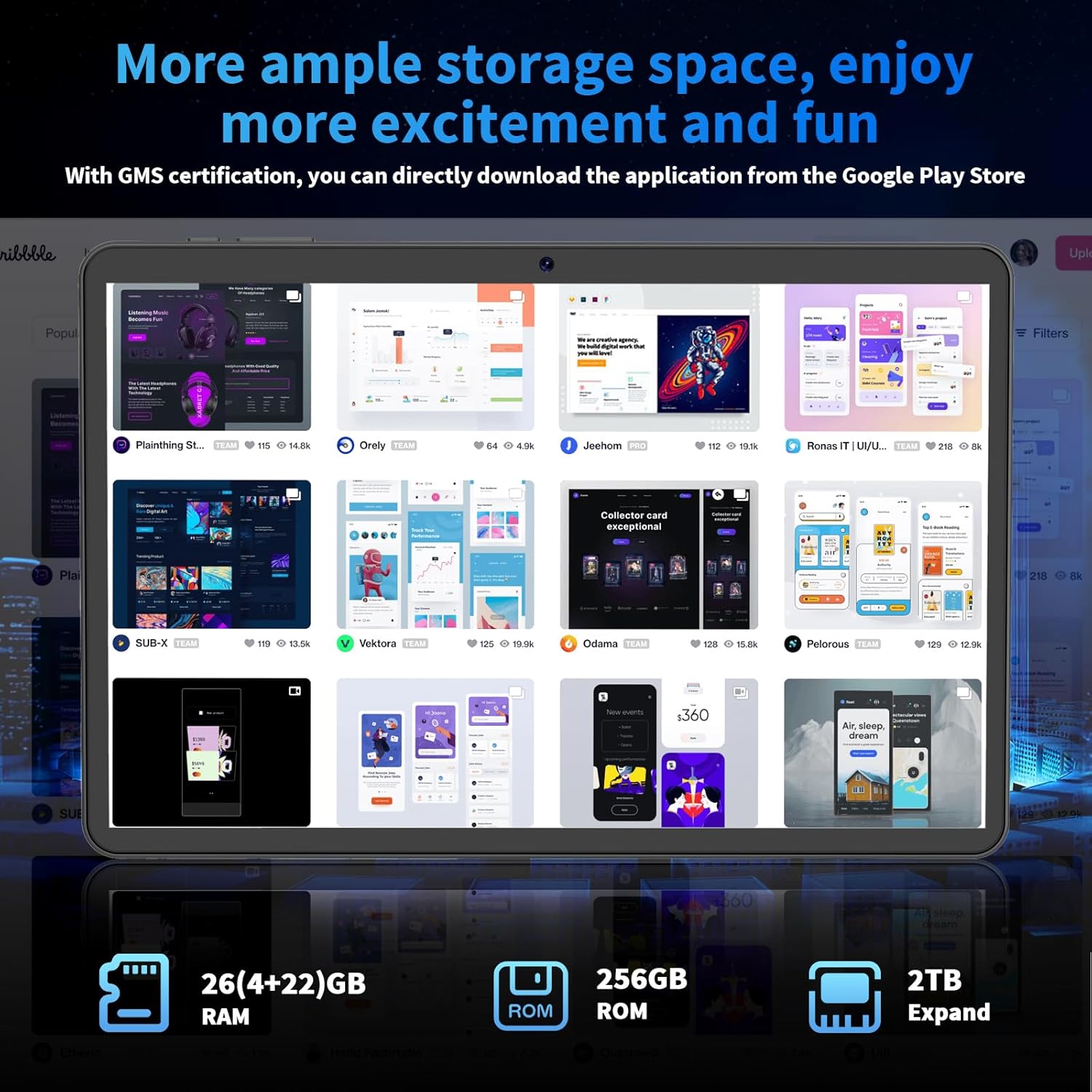 Thumbnail 1 de 2026 10 Inch Android 15 Tablet with Keyboard, Gemini AI, 26GB RAM, 256GB + 2TB Expand, 8000mAh — 2-in-1 Bundle