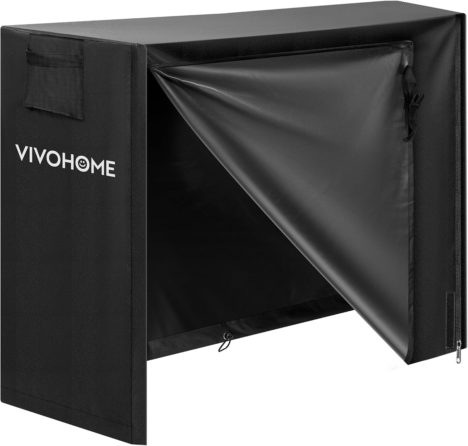 Detalle de VIVOHOME VH284 4-Foot Outdoor Firewood Rack Cover, 600D Oxford, Black