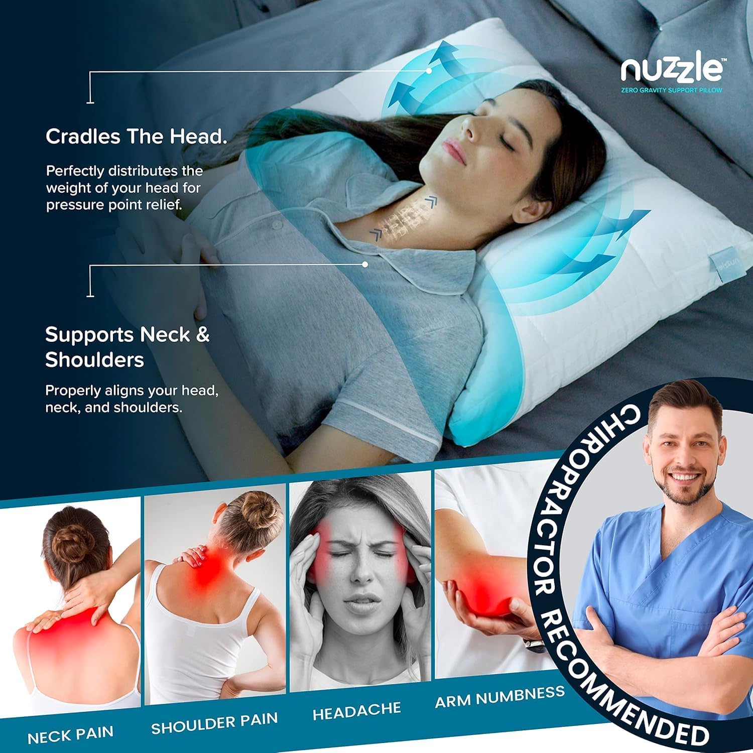 Detalle de Nuzzle Adjustable Pillow King Size