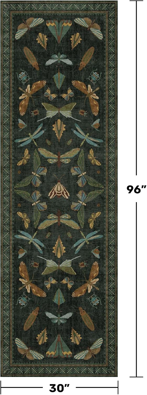 Detalle 2 de Hazo Haus Dark Green Hallway Runner Rug, Washable 2'6" x 8' Non-Slip