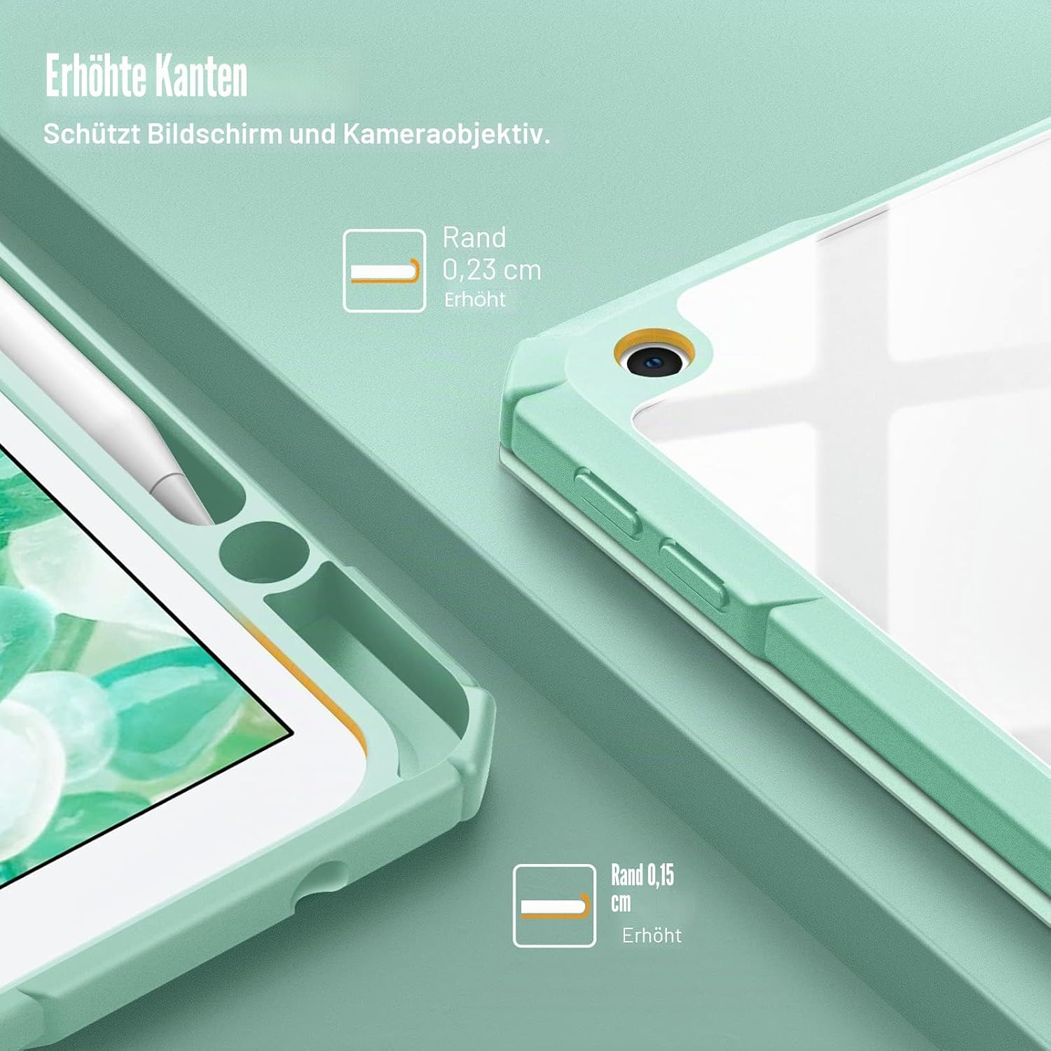 Thumbnail 6 de Fintie Hybrid Hülle für iPad 10,2 Zoll der 7.–9. Generation (2019–2021) mit Stifthalter, transparente Rückseite und Magnet-Sleep-Wake