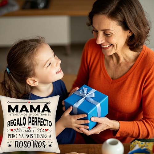 Thumbnail 2 de Aosumin funda de cojín 45x45 cm con mensaje divertido para mamá y Día de la Madre (mamá-b)