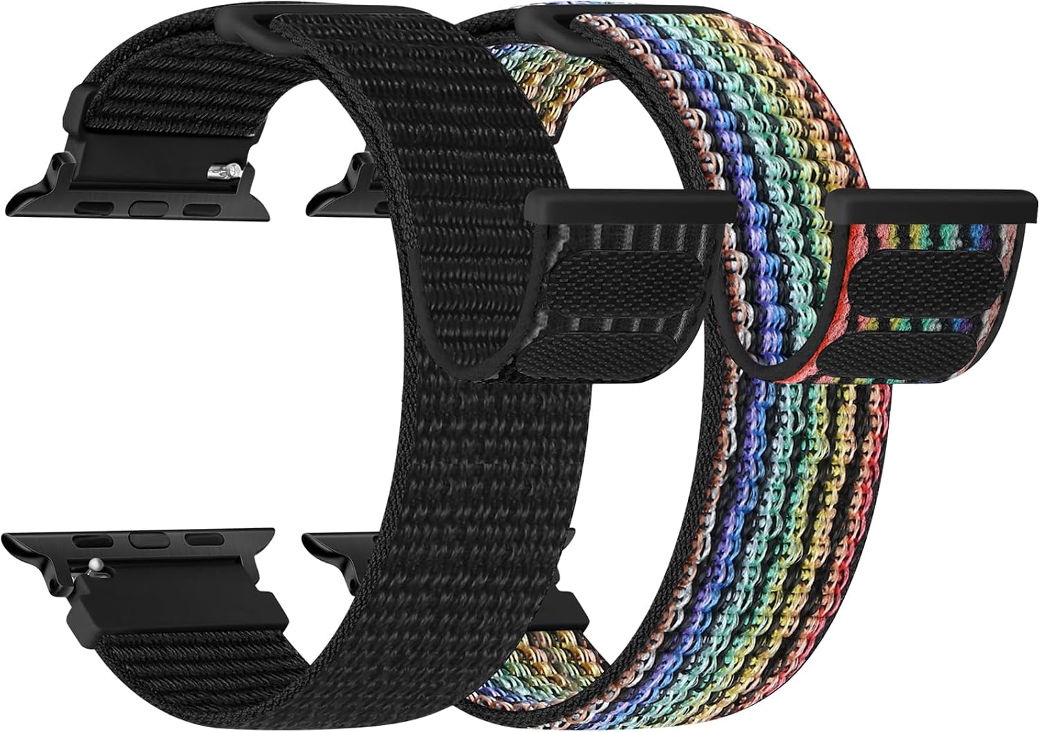 Detalle 2 de Runostrich Nylon Sport Strap for Apple Watch (49mm–38mm) – 2 Pack, Adjustable Solo Loop