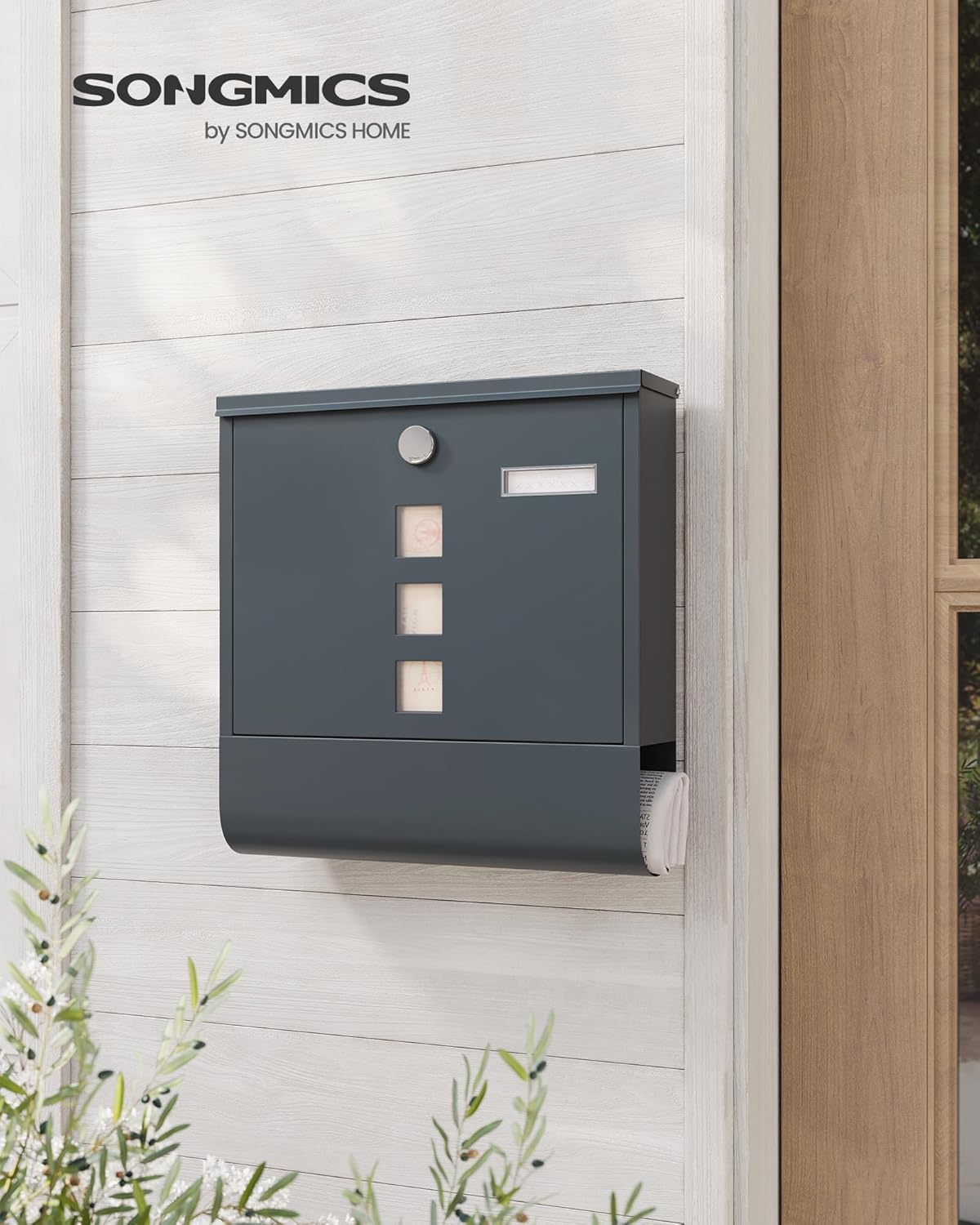 Detalle 2 de SONGMICS GMB120G01 Briefkasten 11 x 37 x 37 cm đź“®